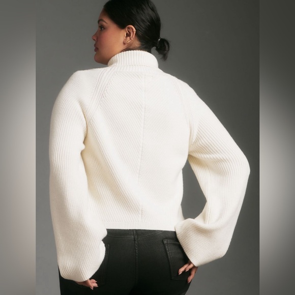 ✨ Anthropologie Cropped Turtleneck Sweater Sz 1X - Picture 4 of 8